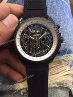 NEW 2016 Breitling for Bentley Midnight Black Case Black Rubber Strap Mens Copy Watch